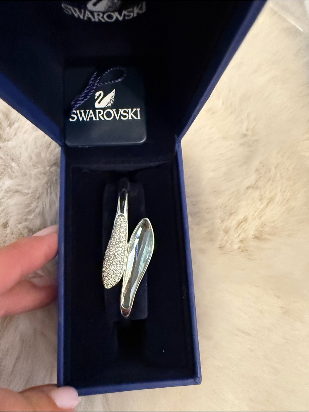 Swarovski Silver Clear Crystal Teardrop Earrings